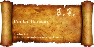 Berta Herman névjegykártya